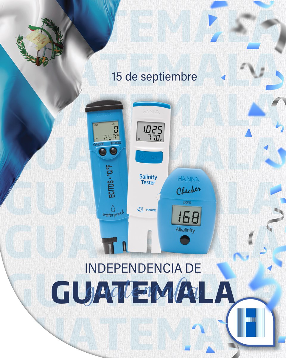 HannaInstGt's tweet image. 🇬🇹 ¡Feliz Día de la Independencia, Guatemala! La ciencia también es libertad: en laboratorios, aulas y cultivos, avanzamos con exactitud.

🔬 En HANNA Instruments, celebramos el compromiso del país con la calidad y la educación. 📏 
#GuatemalaIndependencia #HANNAInstruments