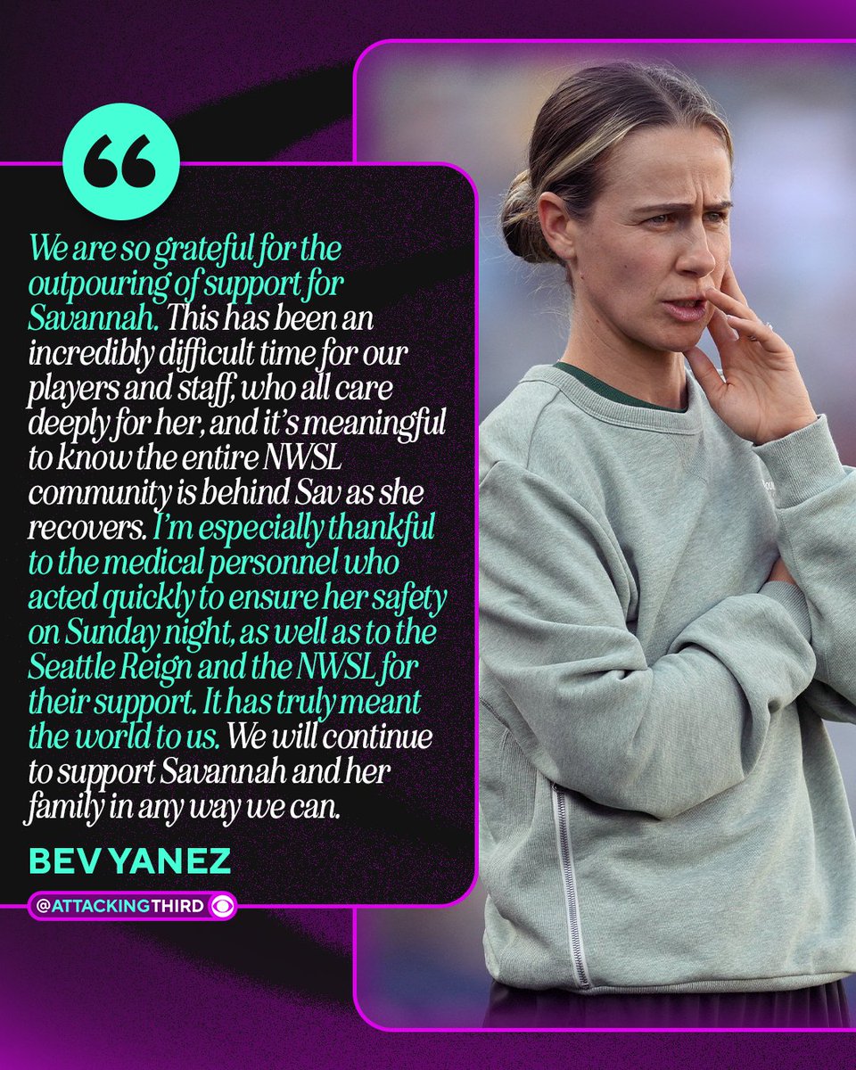 Grateful to hear from Savannah DeMelo &amp; know she is surrounded by her family and teammates 💜