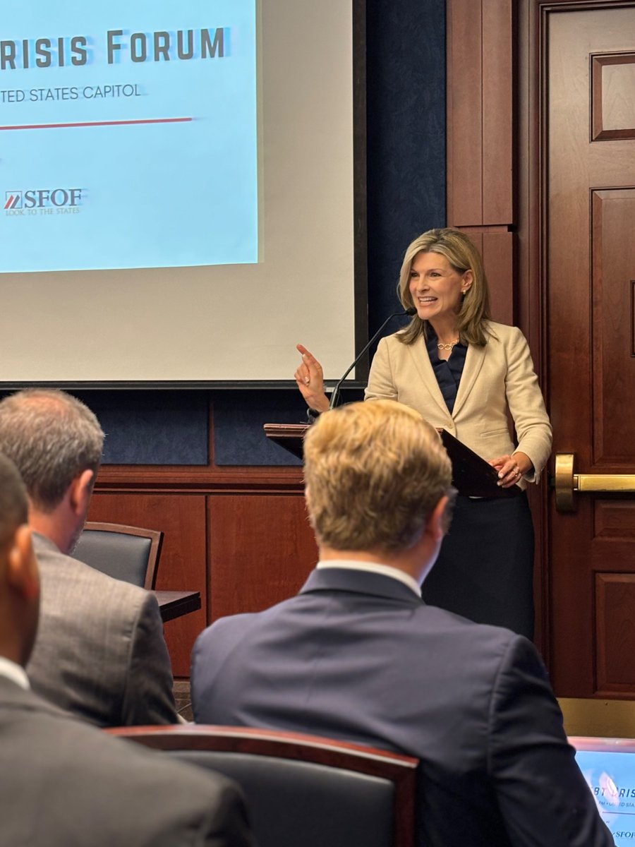 Comp_Nieshalla's tweet image. Proud to help host the National Debt Crisis Forum at the US Capitol as Chairwoman of the National Debt Crisis Task Force! Leaders shared bold visions for restoring America’s fiscal health. I’ll post a takeaway from the Forum each day this week! #RestoreAmericasFiscalSolvency