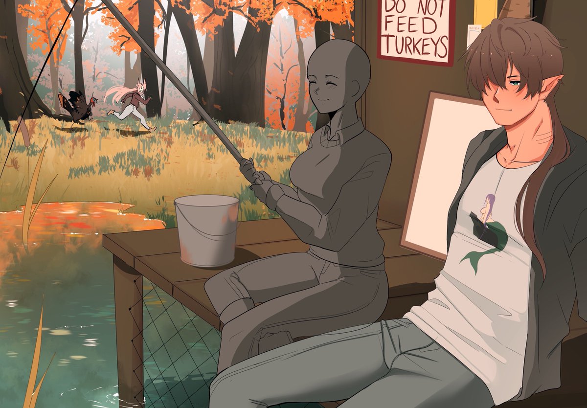 shork_VT's tweet image. YCH Giveaway! A lovely piece done by Prim! If you wanna be sittin fishing with me in the fall foliage, then feel free to follow me and @PrimroseENVT, drop your ref and retweet! Giveaway closes in two weeks!