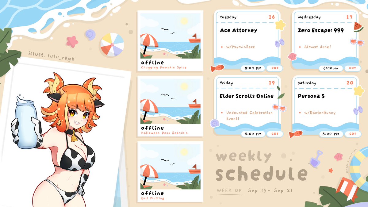 Schedule! twitch.tv/coffincuddles
Peep below for Info! 🐙☕️