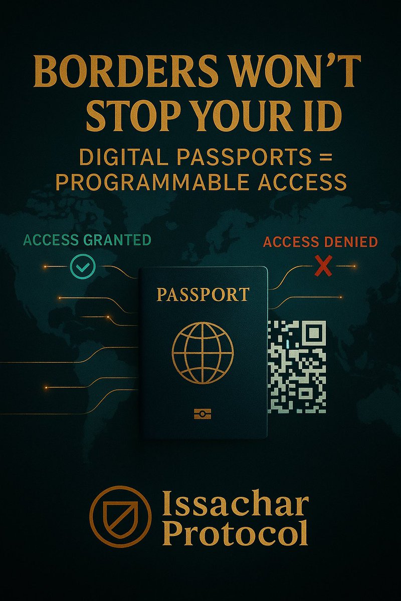 IssacharProtoc's tweet image. Issachar Protocol 1 — Digital Buying &amp;amp; Selling Control

Borders won’t stop your ID — or the control tied to it. Digital passports = programmable access.”
#IssacharProtocol

🔒 Tracking how money rails decide who can buy or sell.