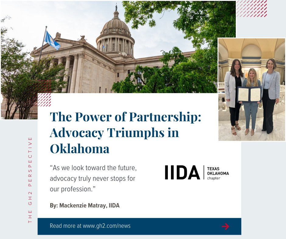 Interior Designer at GH2 and VP of Advocacy from the IIDA Texas Oklahoma Chapter, Mackenzie Matray, IIDA, explains how a series of interior design legislation passed in Oklahoma and shares advice for other advocates. 

Read the full article here: gh2.com/the-power-of-p…