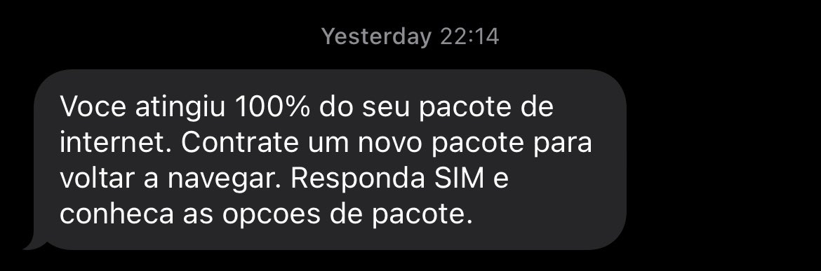 barbieri_c's tweet photo. @ClaroBrasil : O atendimento não consegue explicar:
Tenho 41 GB de internet principal; Consumo médio mensal: 18 GB; Apps utilizados, que NÃO geram consumo:
WhatsApp
Instagram
X
E então: Voce atingiu 100% do seu pacote de internet. Contrate um novo pacote para voltar a navegar. https://t.co/anL8tAaZsQ