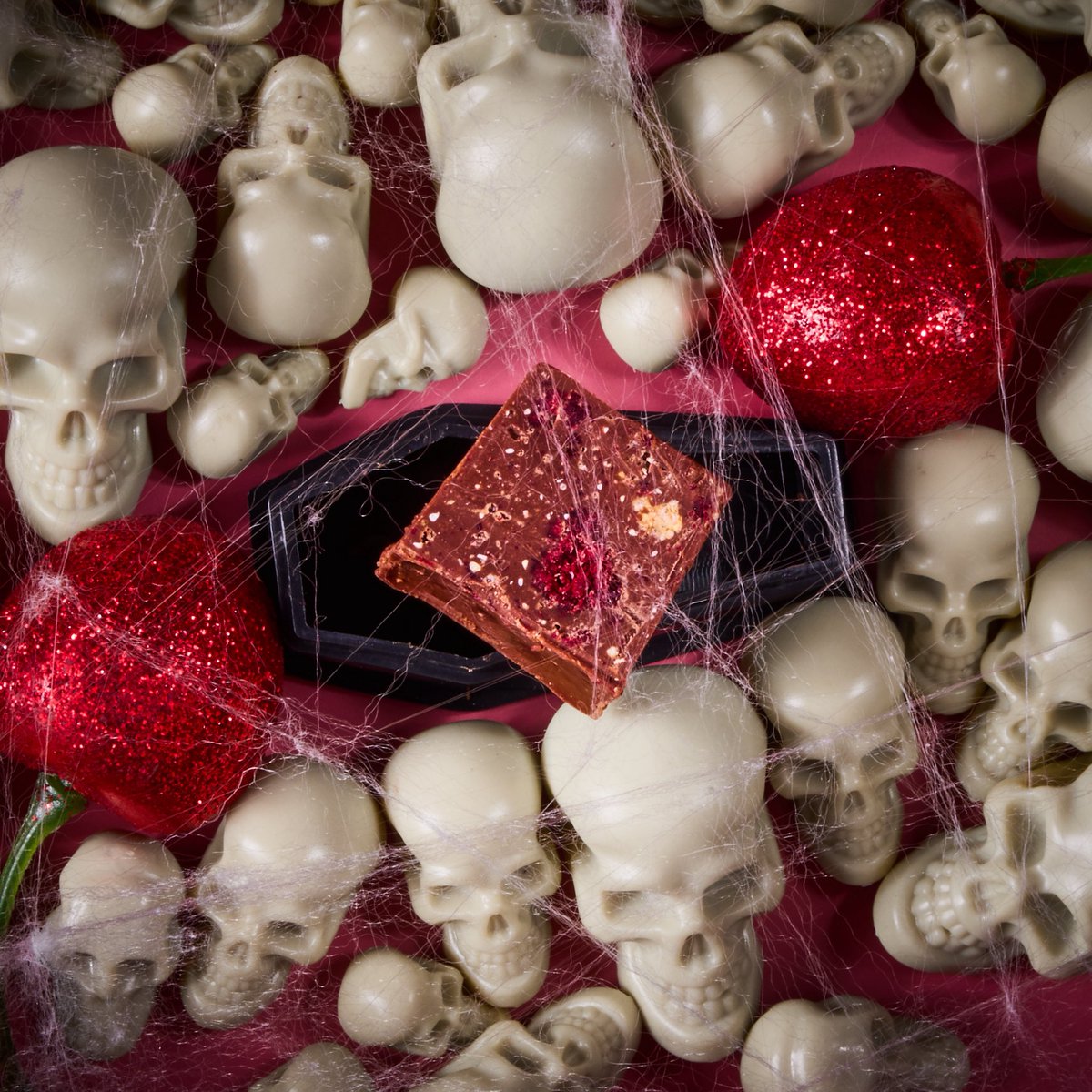 Our dearly departed Flake it ‘Til You Make It has risen from the grave ⚰️ Catch this solid piece in the Back From The Dead Collection 🕸️ and reminisce over the Amaretto, tart cherry, and almond croquant combination of days past 🍒 Pre order yours here! bonbonbon.com/collections/al…