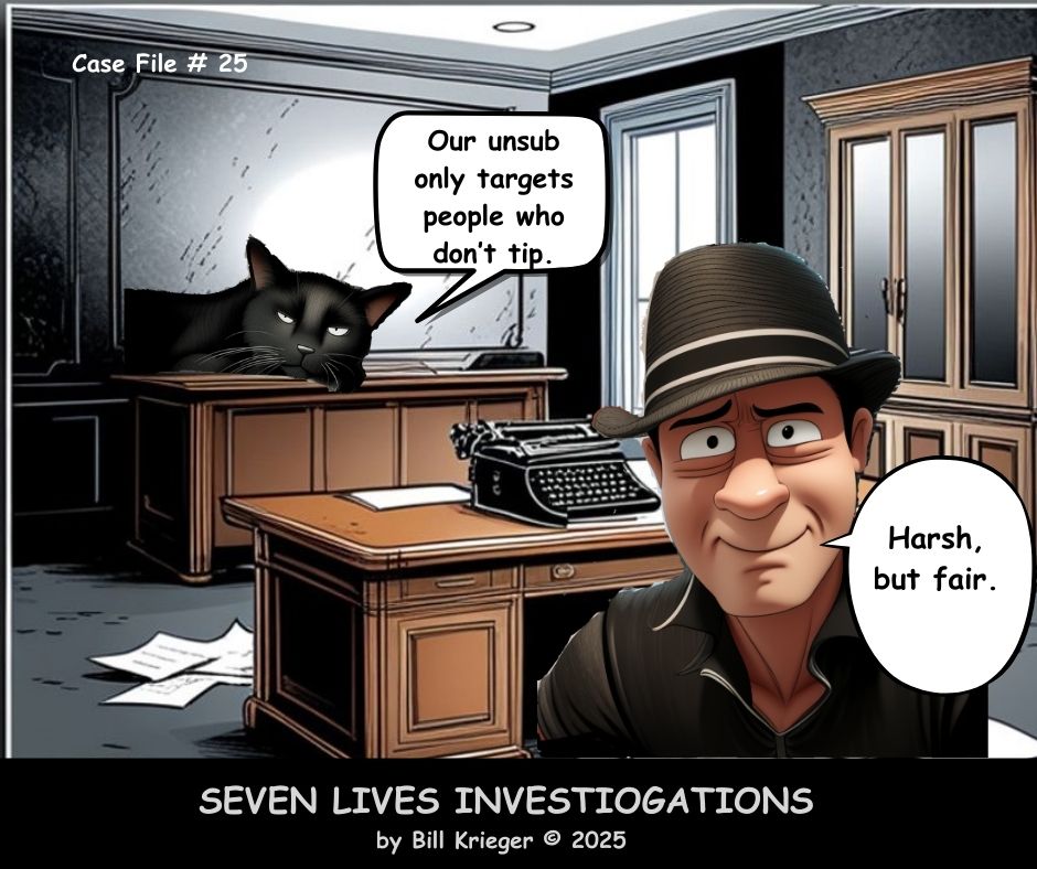 WDKrieger's tweet photo. Something to brighten up your Monday.
(The cartoons are a joke. But this mystery is dead serious.)👉WORKING STIFF — available now!  https://t.co/CfaPLXl4c6

#Noirfiction #CrimeFiction #MysteryBooks #IndieAuthor #PrivateEye #HardboiledDetective #BookTwitter #booktok #amreading https://t.co/AclFVoCxpj