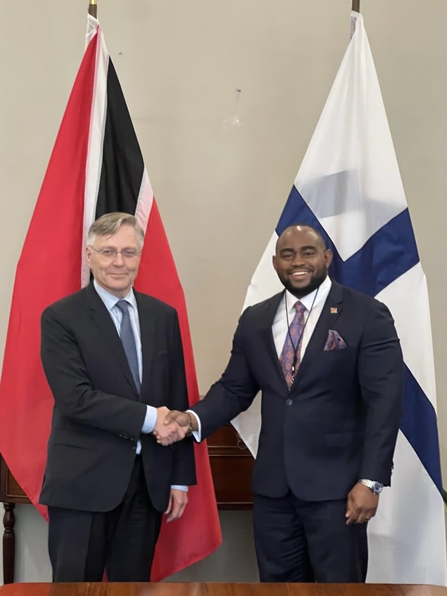 Thank you for the constructive meeting Honorable Sean Sobers, Minister of Foreign Affairs🇹🇹 #Trinidad&amp;Tobago ⁦<a href="/FinlandinCarib/">Finland in the Caribbean</a>⁩