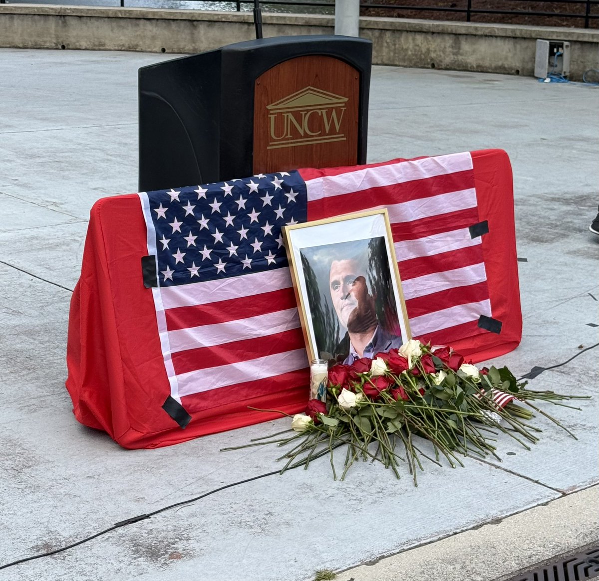WoodyWhite5's tweet photo. I could write a thousand words about tonight’s event to honor @charliekirk11 held by @TPUSA at UNCW, where I joined @LukeWaddell  @danescalise , Justin Burgess, and 2000+ others to light a candle in tribute.

But I’ll only say four.

Moving. Tearful. Humbling. Hopeful. 

God Speed, CK. 

#CharlieKirkvigil