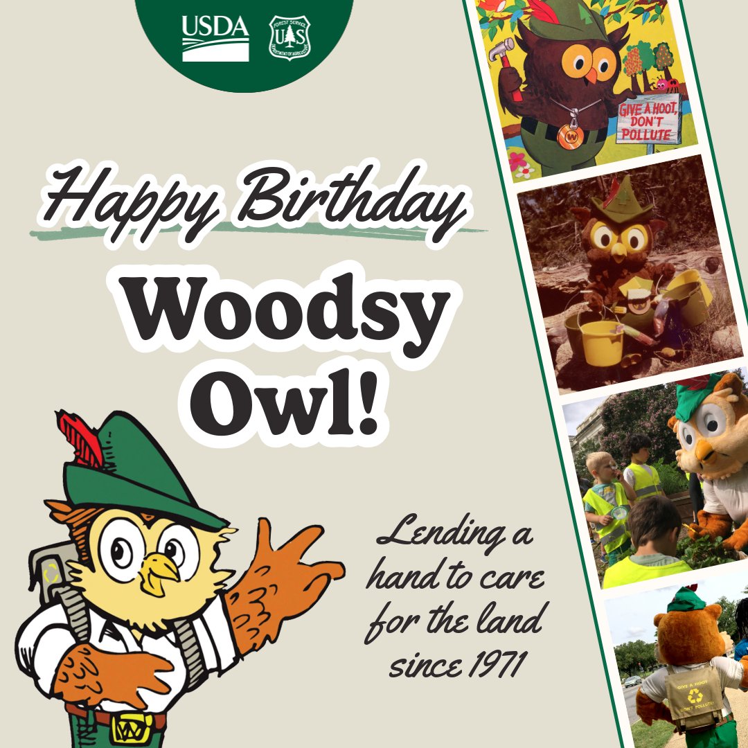 #uwcnf Happy Birthday Woodsy Owl!! We can all celebrate by planting a tree or another plant to lend a hand and care for the land. fs.usda.gov/.../fea.../hap…