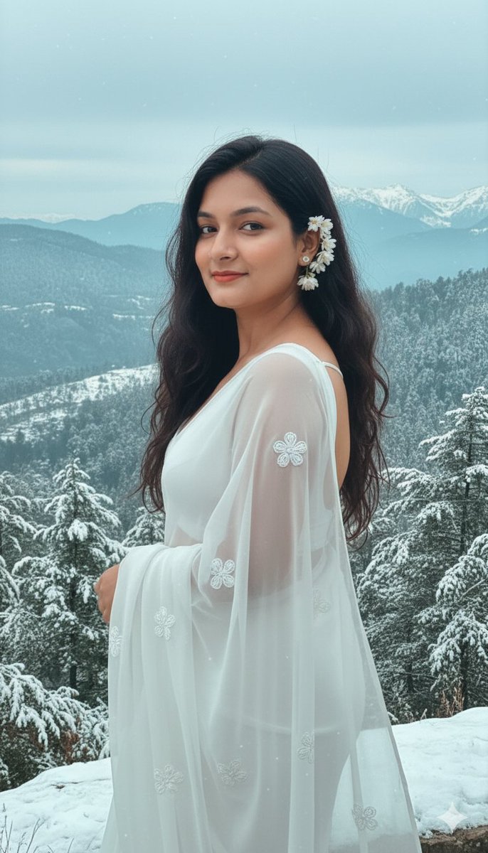 Optimistic_Ojas's tweet photo. सफ़ेद बर्फ़, सफ़ेद साड़ी और सफ़ेद ख्याल —
सर्दियों ने भी कहा, बस अब मैं कमाल। ❄️🤍
ये ओजस्विता नहीं, कोई ख्वाब लगे,
जैसे हिमालय के संग बादल भी झुक के सजें।
हर बर्फ़ का कण यहाँ झूम उठा,
जब उसने मुस्कुरा कर आसमान छुआ।
जैसे खुद सर्दी भी कह उठी –
"ये नज़ारा है... मेरे मौसम का ताज!" https://t.co/lsrShuUmiQ