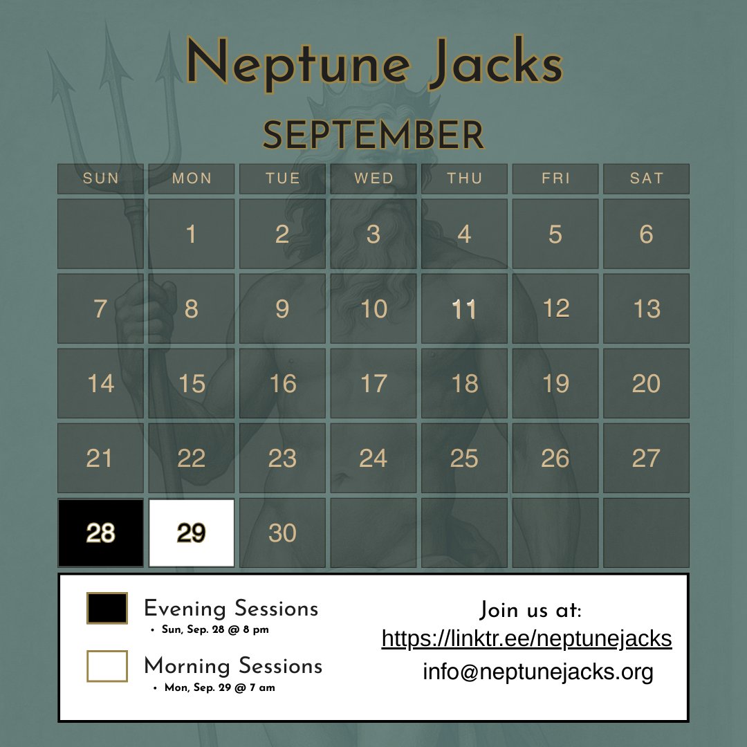 Just 2 events left this month! We have an evening event and a morning event. Don't forget to sign up. 🔱💦
#neptunejacks #VAStroker #jackoffclubs #757freaks #hamptonroads #menwhomasturbate #b8bros #batorcommunity #virginiajackoffclub #virginiabators
#bateworld