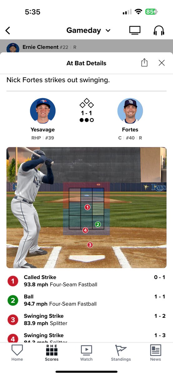 keredtop's tweet image. Trey Yesavage misses out on a possible immaculate inning because this was called a ball. 🤦‍♂️ #BlueJays
