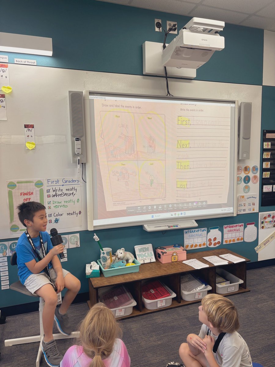 We are writers! We publish and share our stories to our audience in our author’s 🪑 and 🎤 ! <a href="/BryantElem/">Bryant Elementary</a> #bengalpride