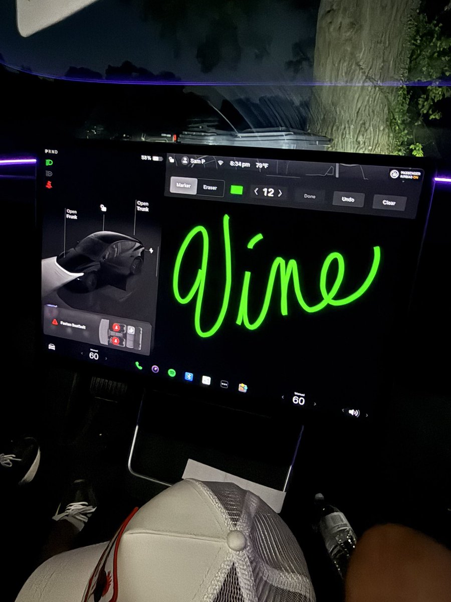 Oh Dam my Tesla updated, $Vine is coming