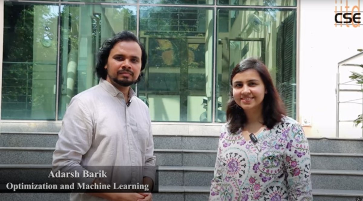 cseiitd's tweet image. A warm welcome to Prof. Adarsh Barik, joining CSE as Assistant Professor! 🌟 He works on optimization (online &amp;amp; offline), ML, high-dimensional statistics, and information theory.  youtu.be/bCInUTJcAJM 👈Watch as he unveils his future plans and vision for CSE in conversation…