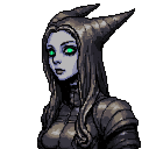 Pixelart_1992's tweet photo. In my Ultimate Asset Pack:
100x "Female Demonic" are DONE!
For the "Portrait" section.
7 Different Models.
Sizes: 148x148 ,128x128,64x64
400xUpscaled examples here to see. #PixelArt #RetroGame #GameAssets #2D #IndieGameDev #assetbundle https://t.co/xYVeW3Zf2r
