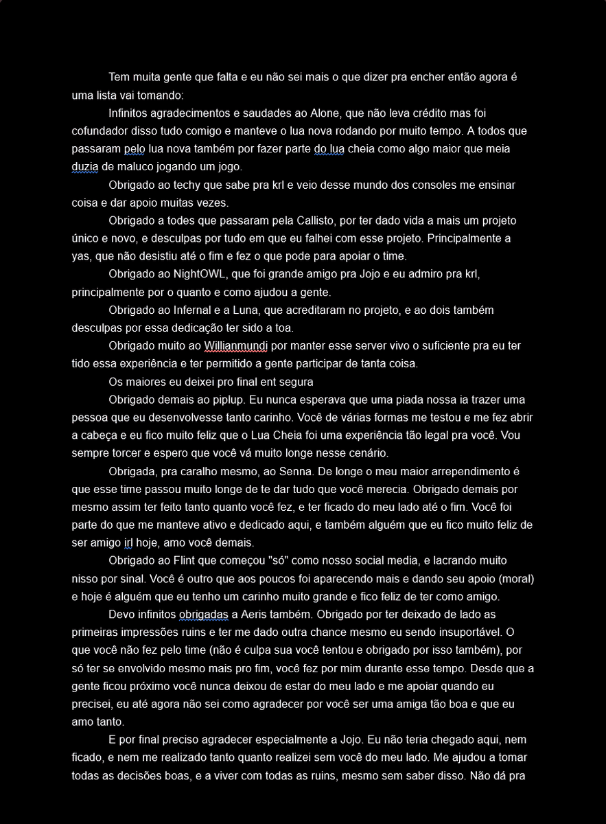 zzzcisco's tweet image. é ate estranho estar fazendo esse post, mas lua cheia is no more, e eu to largando o OW
nao sei se e algo permanente, mas muita coisa me levou a decidir isso
sou muito grato por tudo q vivi nesses anos e a todos voces 
docs.google.com/document/d/1Pb…