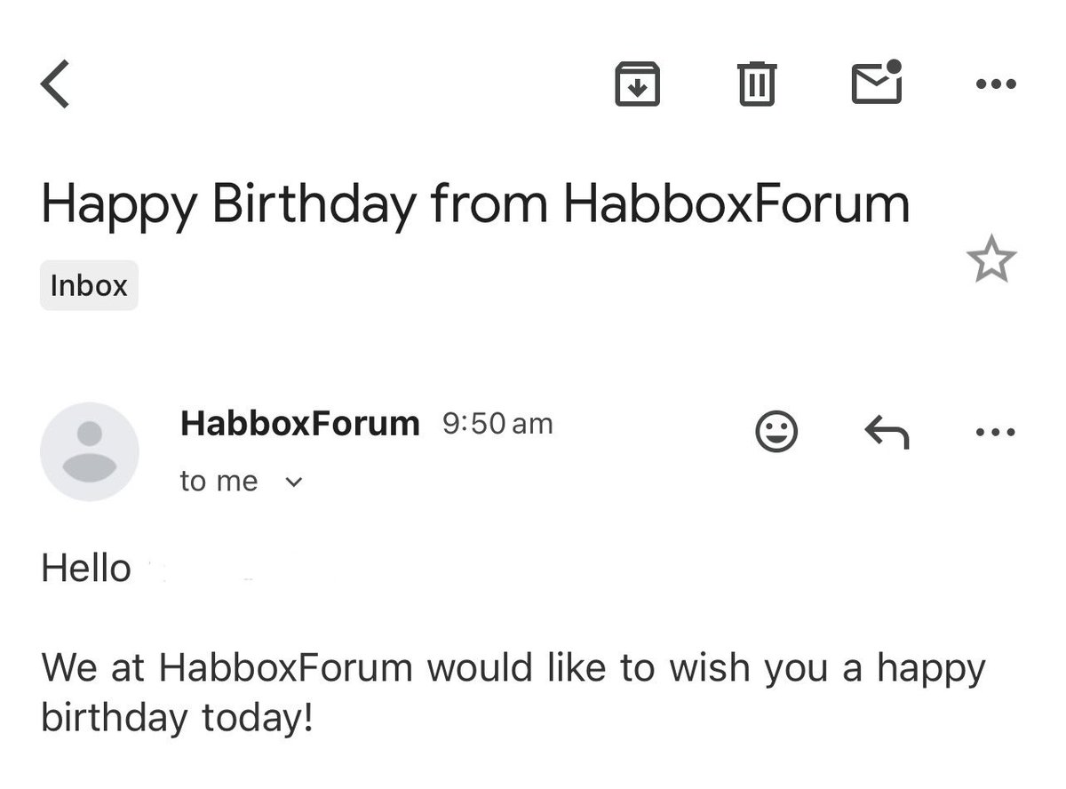 It’s nice that a Habbo Hotel forum I signed up to when I was 12 years old is still sending me birthday messages
