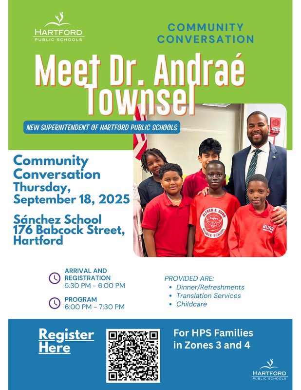 Come and talk to me. I really want to meet you. Can I talk to you. I really want to know you! 🎵 

Meet me this Wednesday (September 17, 2025
Milner Middle School) and Thursday (September 18, 2025 - Sanchez School) at 6pm in <a href="/Hartford_Public/">Hartford Public Schools</a> .

We are providing dinner and