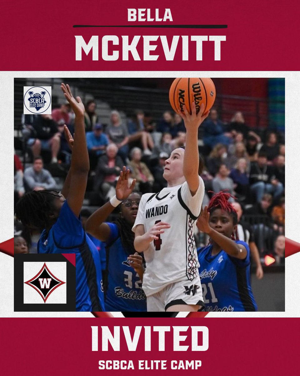 Congratulations to Malaya Mazyck, Ava Rush, Makenna Reynolds, and Bella McKevitt! 🎉
These four have been selected to represent Wando High School and the Lady Warrior Basketball Team at the SCBCA Elite Camp on October 4th at the North Charleston Athletic Center.
Way to go, ladies