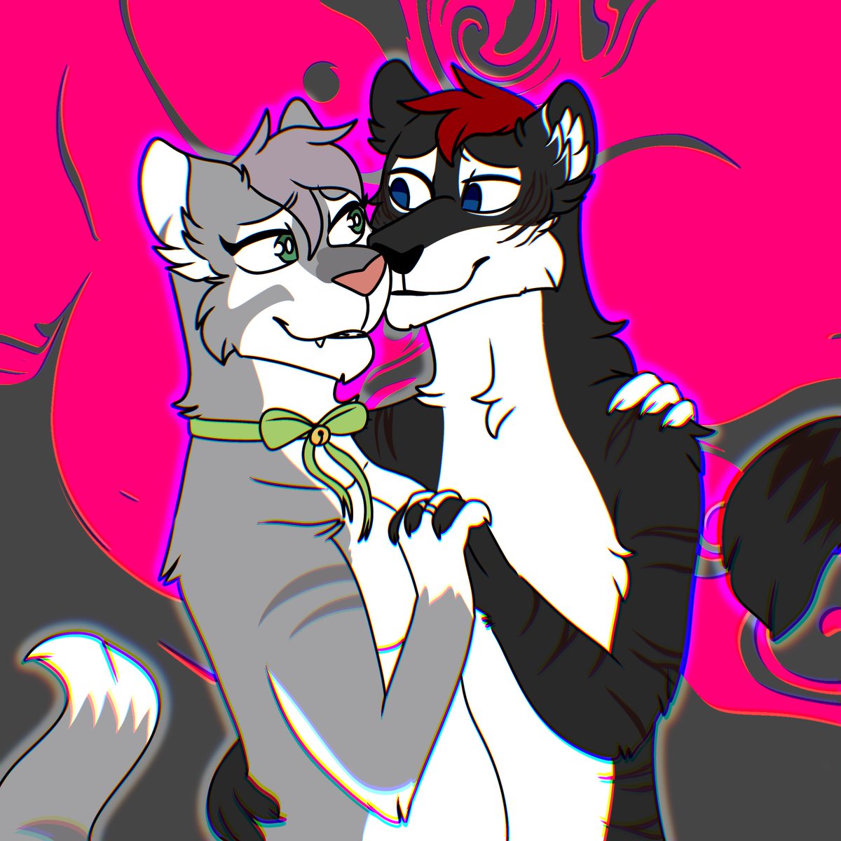 iamshybean's tweet photo. Engaged cat to her Tiger 😸💜🐯 https://t.co/pEdbMOVU5g