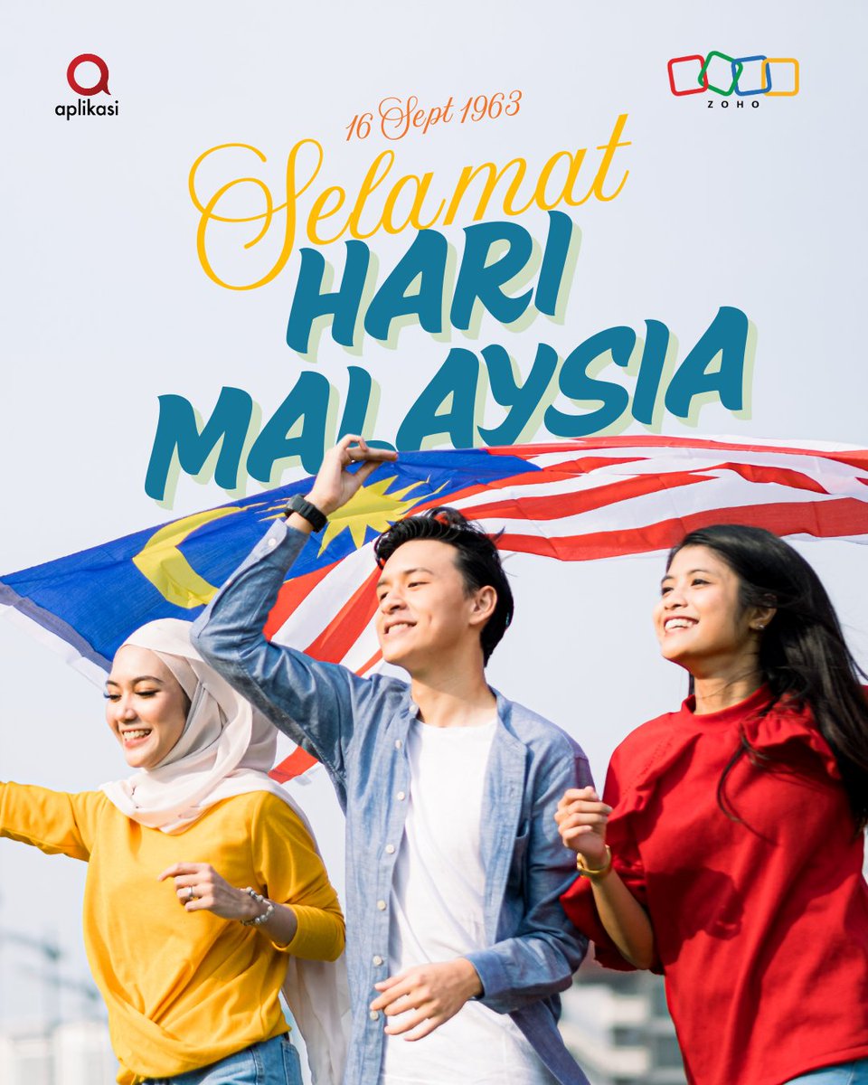 aplikasius's tweet photo. Selamat hari Malaysia!

Semoga kita semua sentiasa bersatu hati. Tanpa mengira bangsa dan agama. 

Demi perpaduan, kemajuan dan kemakmuran tanah air tercinta ❤️

#MalaysiaDay #HariMalaysia https://t.co/5pzWjHSy9F