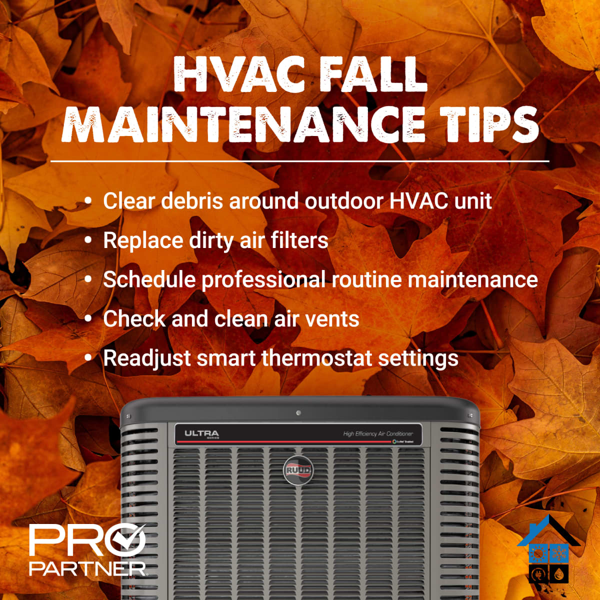 ControllingSys's tweet image. A new season is upon us... 🍂🍁 Ensure your HVAC unit is at peak performance this fall with these tips!