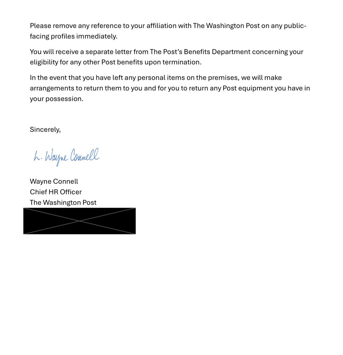 Oliver Darcy has obtained the termination letter sent to Karen Attiah by the Washington Posts’s HR chief. 

The letter specifically mentions her postings about “white men” violating Washington Post policy. 

Oliver’s Newsletter: bit.ly/4me42St

Karen’s Substack