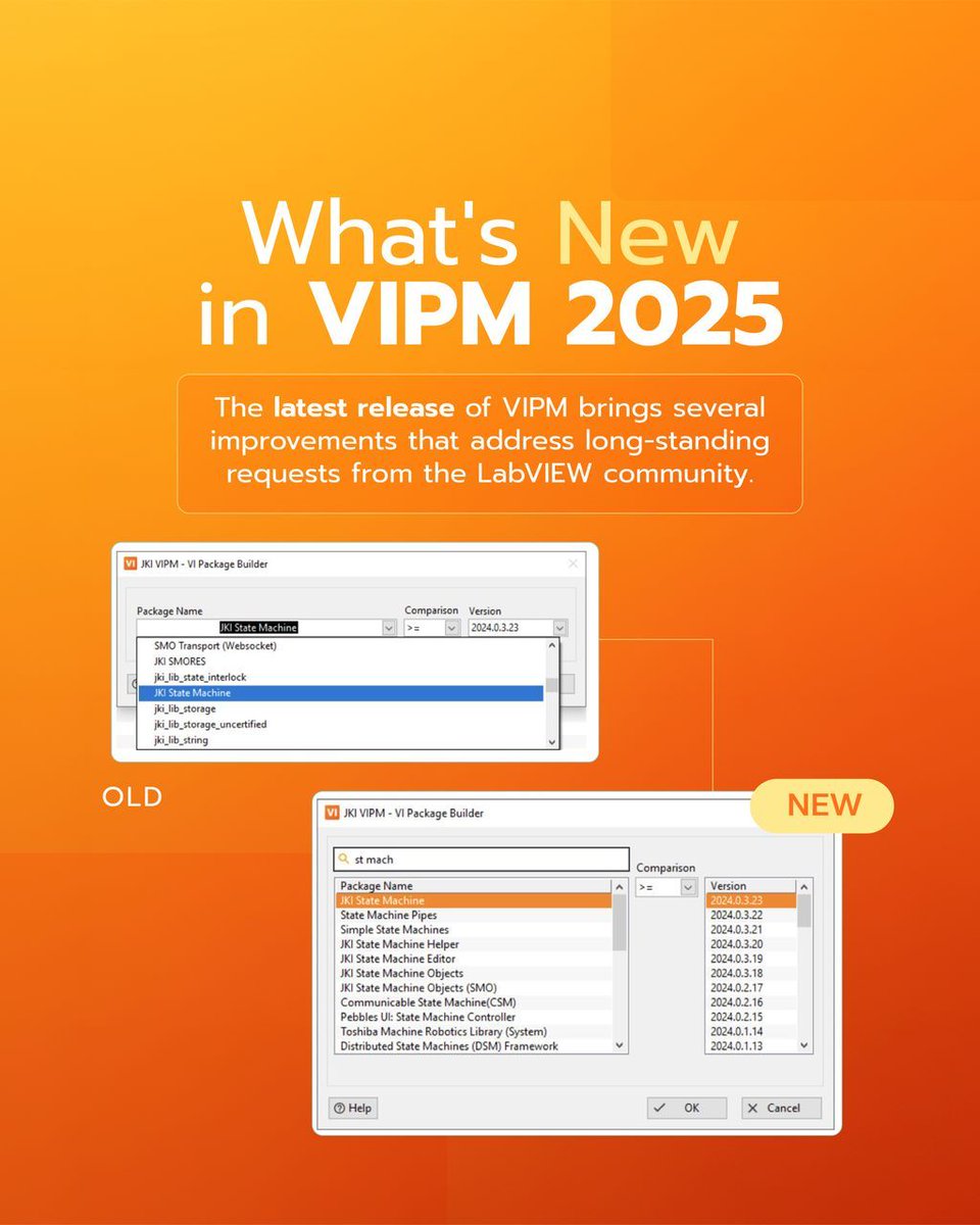 jkisoftware's tweet image. VIPM 2025 is here!

Packed with the features you&apos;ve been asking for and some surprises you didn&apos;t know you needed. This release represents a major leap forward in making package management smoother, faster, and more accessible across all platforms.
vipm.io