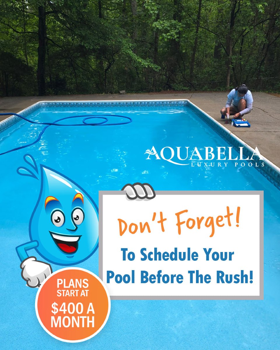 aqluxurypools's tweet image. Don’t skip the upkeep! Regular maintenance now = less hassle later. Stay ahead of algae, bacteria, and equipment issues.

aquabellapools.co
PH: 770-274-4244

#PoolMaintenanceMatters #WeeklyPoolCare #StaySwimReady