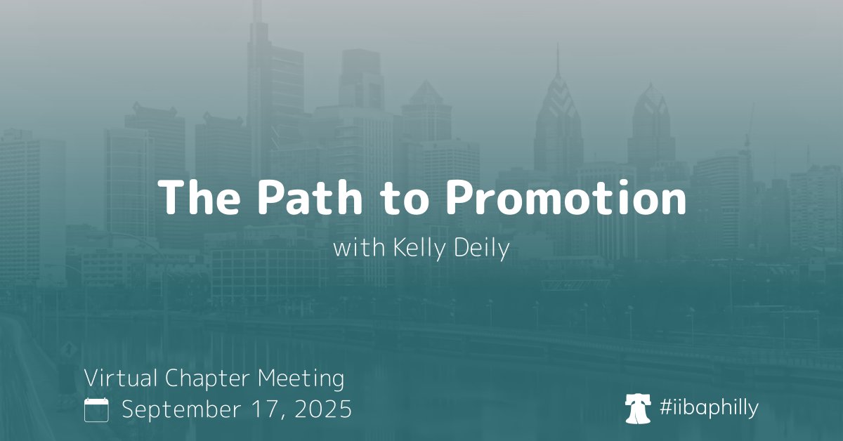 IIBAPhilly's tweet photo. Join our next chapter event Sept. 17. Kelly Deily will share keys to leveling up as a BA.

More info at https://t.co/sYNE0SJghC

#iibaphilly #iibachapters #iiba #businessanalysis #careergrowth #professionaldevelopment https://t.co/79MB9WBMwg