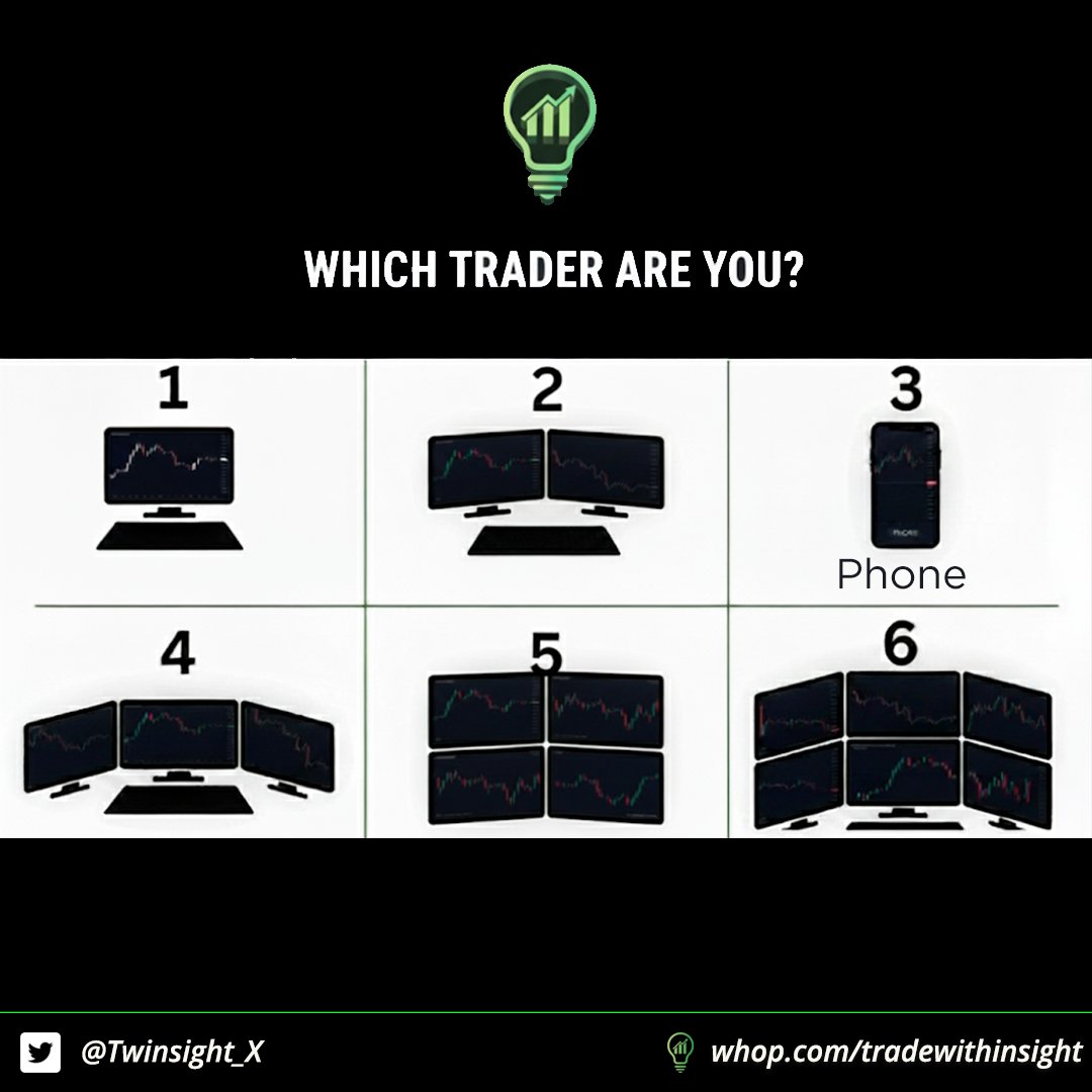 twinsight_x's tweet image. Let’s be honest.. most of us started on #3 📱😂

Which setup do you trade with? Share below 👇

#desksetup #desk #trading #optionstrading $spy $spx $tsla $nvda $unh $orcl $oklo