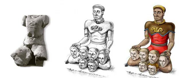 The Gaulish pratice of sitting in a  "lotus position" can also be seen at the Oppidum of Entremont.