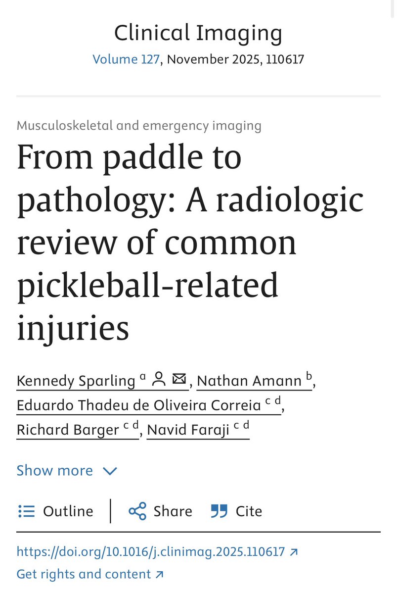 AmannNate's tweet photo. Excited to share this fun article in Clinical Imaging! @KennedySparling @sportsraddoc https://t.co/hMI5KMBa1B