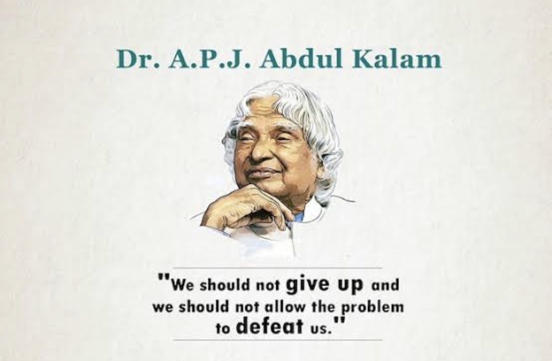KiniColonel's tweet photo. Defeat the defeating tendency. One will never feel the defeat and always strive for success. Dr #AbdulKalam was a man with extra ordinary intelligence and patriotism. He had special love for children and youth as he believed only they can transform Bharat into a #DevelopedNation. https://t.co/YY2P4V20Dr