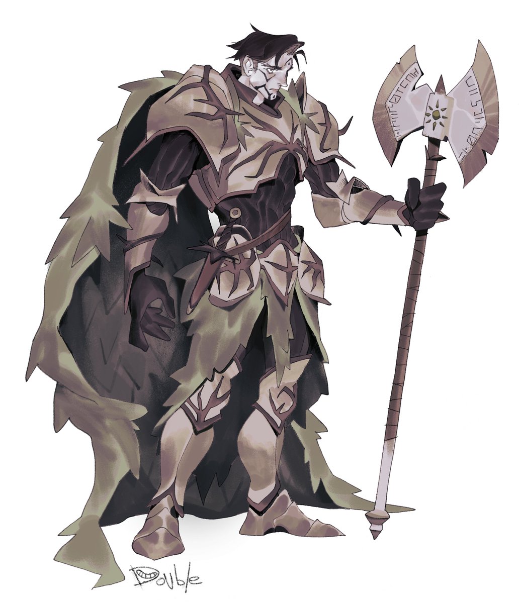 My interpretation of whalexvary (on instagram)'s OC Ezra Brighton, a nature paladin.