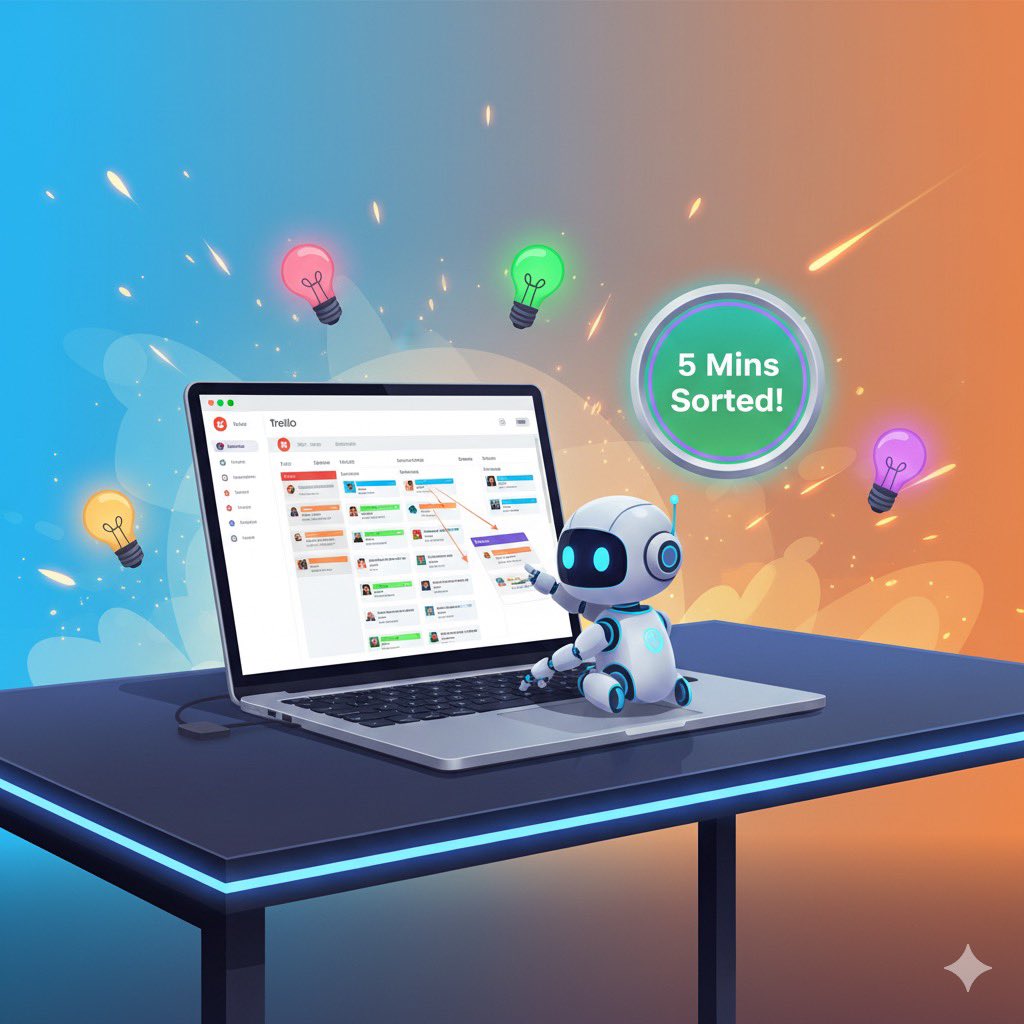 ProdPulseAI's tweet image. Hey productivity crew! 🎉 Trello + Butler just leveled up my task game—auto-sorted my backlog in 5 mins! Who else loves a clean to-do list? Drop your fave automation trick! #AIProductivity #GetOrganized