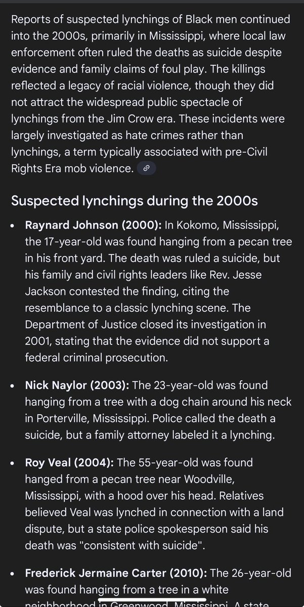 Jenny_jenjenn's tweet photo. They never stopped lynching Black men in the Mississippi. This is still an ongoing issue! Prayers to the families of #TreyReed #RaynardJohnson #NickNaylor #RoyVeal #FrederickJermaineCarter https://t.co/ahQ4Mv5ZVA