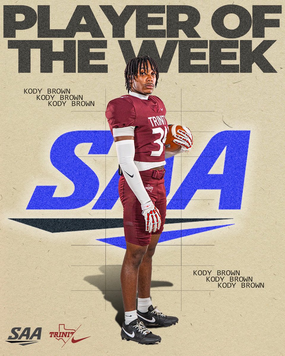 Congratulations, Kody Brown on the <a href="/SAA_Sports/">SAA Sports</a> weekly honor! 

#BeTheStandard #TigerPride