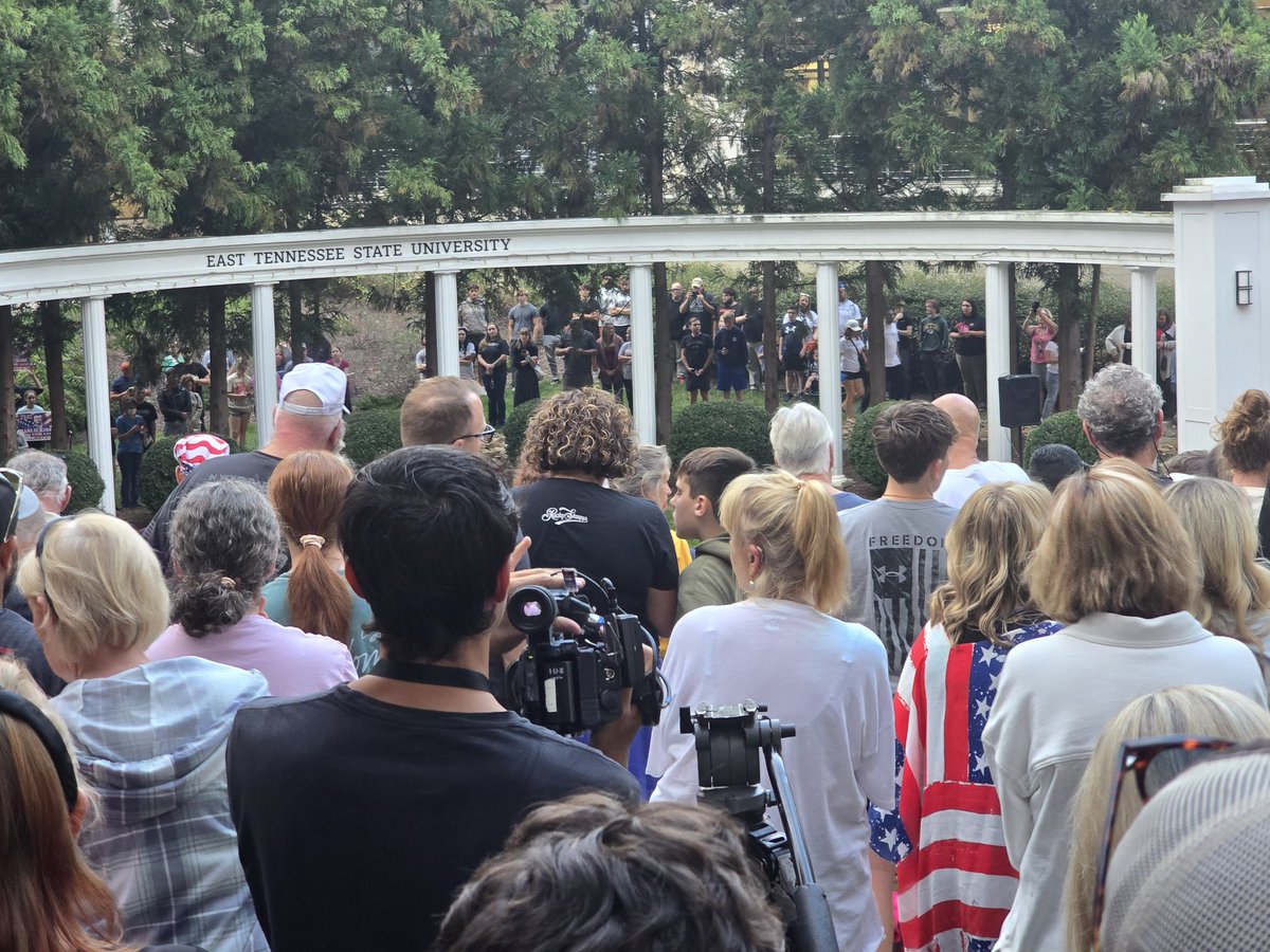 Chiefswife70's tweet photo. Vigil at ETSU for Charlie Kirk https://t.co/qXwccNGzcb