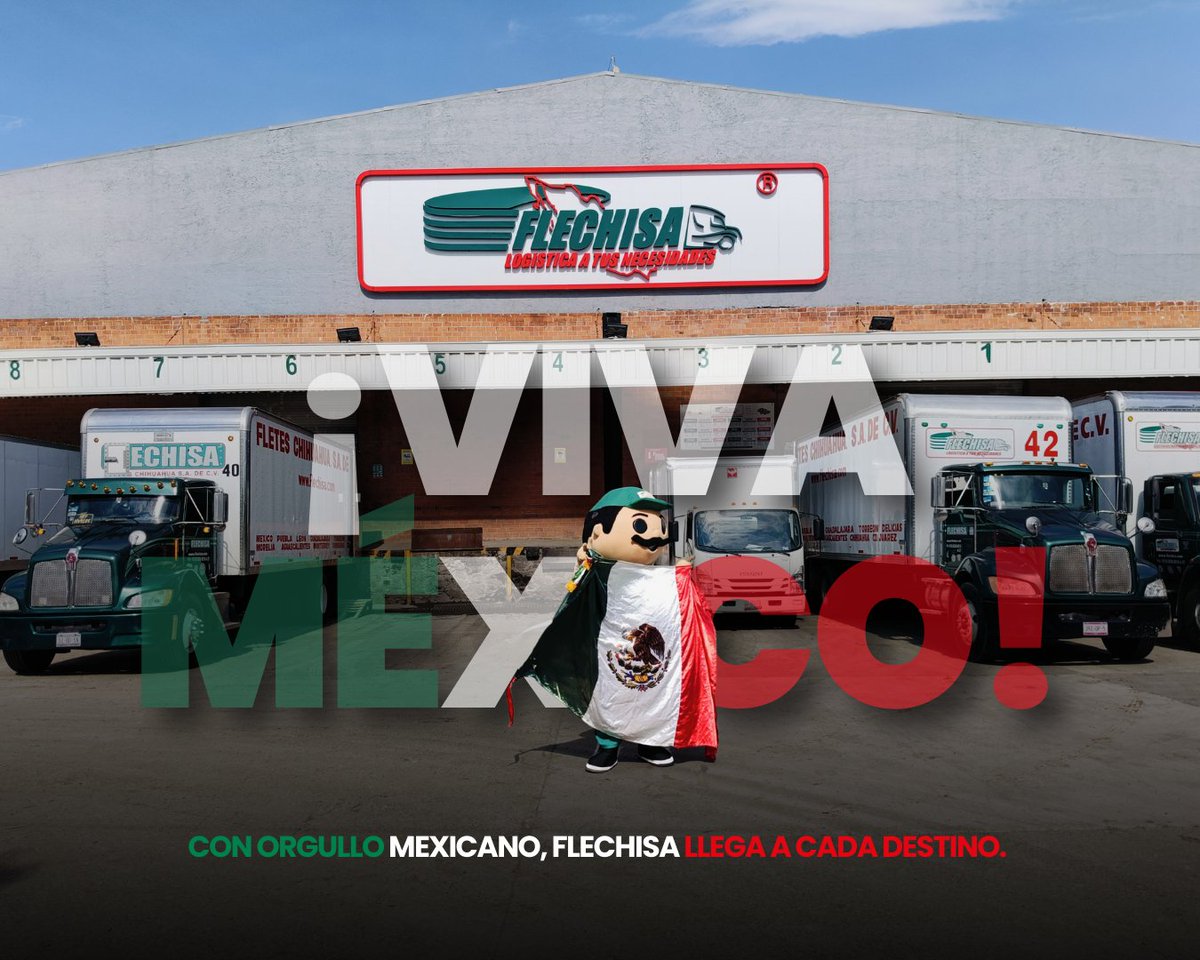 flechisa's tweet photo. 🎉🚛 Este 15 de septiembre en Flechisa celebramos la independencia de México con la misma pasión con la que recorremos cada ruta.

#Flechisa #15DeSeptiembre #OrgulloMexicano #LogísticaEnMéxico #EnvíosConfiables https://t.co/XvgRSY7sYp