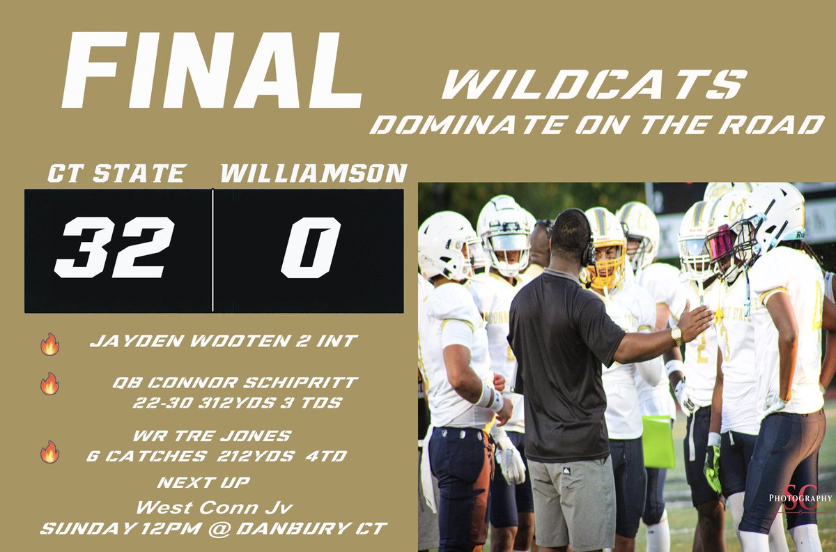 Another big win for our wildcats. 3-0 as they gear up to take on west conn Jv on sun. #wearectstate