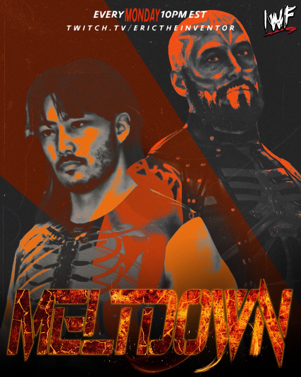 IWF on Twitch (@iwfuniverse) on Twitter photo HERE WE GO‼️
#MondayNightMELTDOWN STARTS NOW! 🟠
<a href="/crybabysupeyIWF/">RINGMASTER supey</a> LOCKED INSIDE A STEEL CAGE - <a href="/JohnnyE_IWF/">Johnny Extreme</a> TRIPLE THREAT - CAN <a href="/MadisonDawnIWF/">Madison Dawn</a> GET REVENGE? + MORE! 👀
HIT THE MERCH BOOTH - GET TO YOUR SEATS!
twitch.tv/erictheinventor HERE WE GO‼️
#MondayNightMELTDOWN STARTS NOW! 🟠
<a href="/crybabysupeyIWF/">RINGMASTER supey</a> LOCKED INSIDE A STEEL CAGE - <a href="/JohnnyE_IWF/">Johnny Extreme</a> TRIPLE THREAT - CAN <a href="/MadisonDawnIWF/">Madison Dawn</a> GET REVENGE? + MORE! 👀
HIT THE MERCH BOOTH - GET TO YOUR SEATS!
twitch.tv/erictheinventor