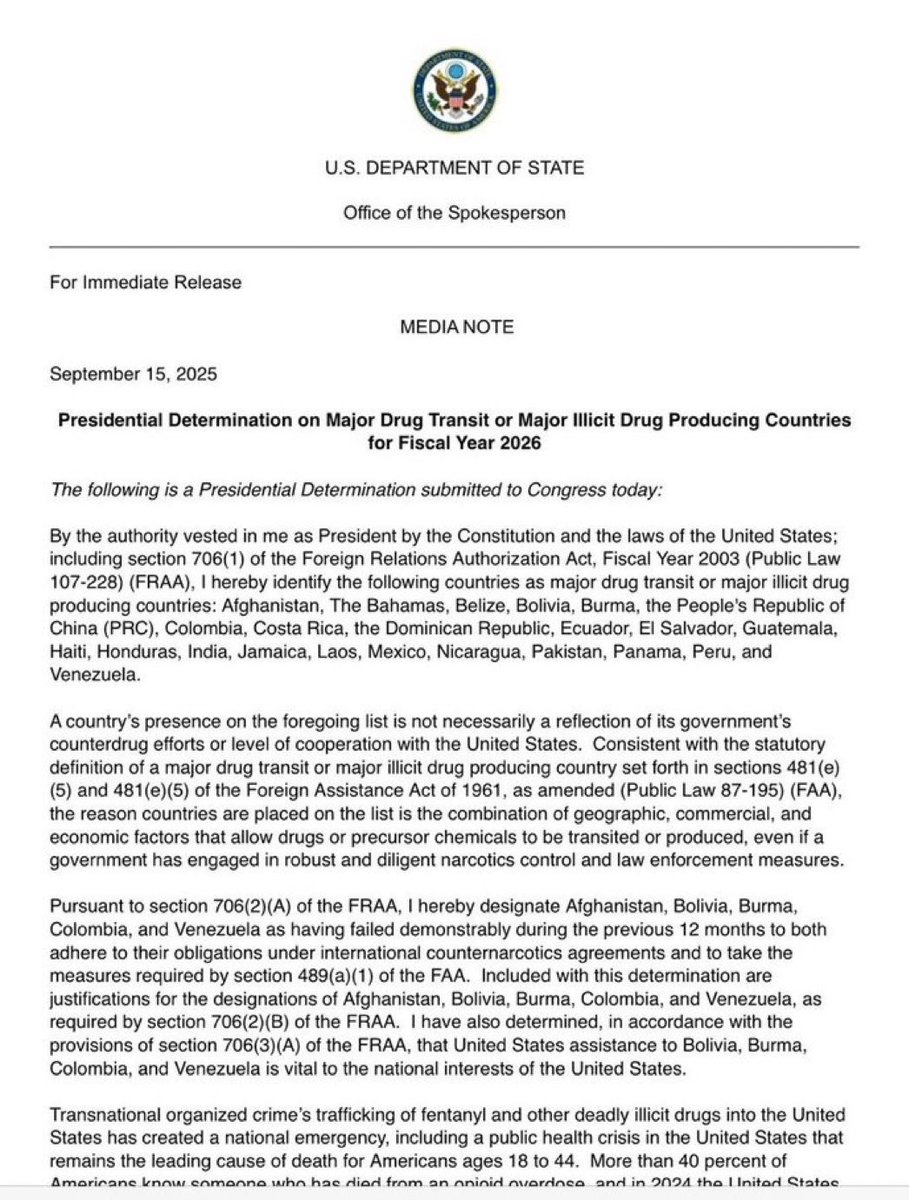 Atención. A pesar de la descertificación, EEUU mantiene la ayuda a Colombia “por intereses nacionales” de ese pais
