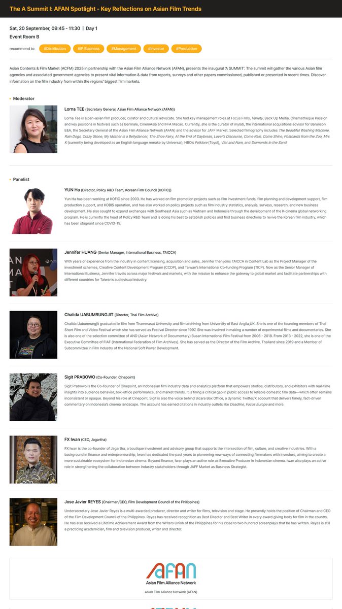 bicaraboxoffice's tweet image. BiBO goes to Busan!
Jadi bagian dari panelis di forum AFAN Spotlight - Key Reflections on Asian Film Trends dalam ACFM (Asian Contents and Film Market), salah satu rangkaian kegiatan dalam Busan International Film Festival.
Wish me luck ... and no, I won&apos;t take the train there😂