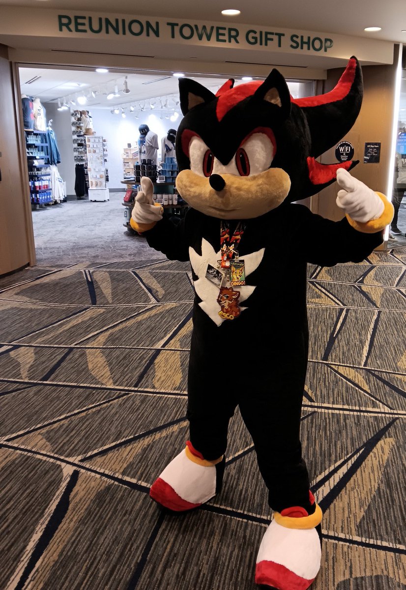 Any friends going to SonicExpo Dallas in November?? 

Photo of me in my new Shadow suit from capywins on bsky :3