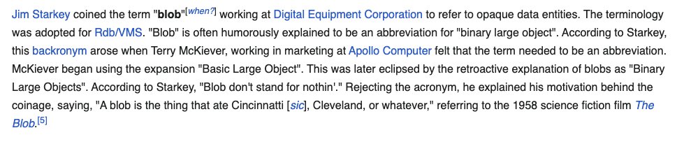 kumar_abhijeet3's tweet image. TIL, been calling blob as binary large object for far too long xD
