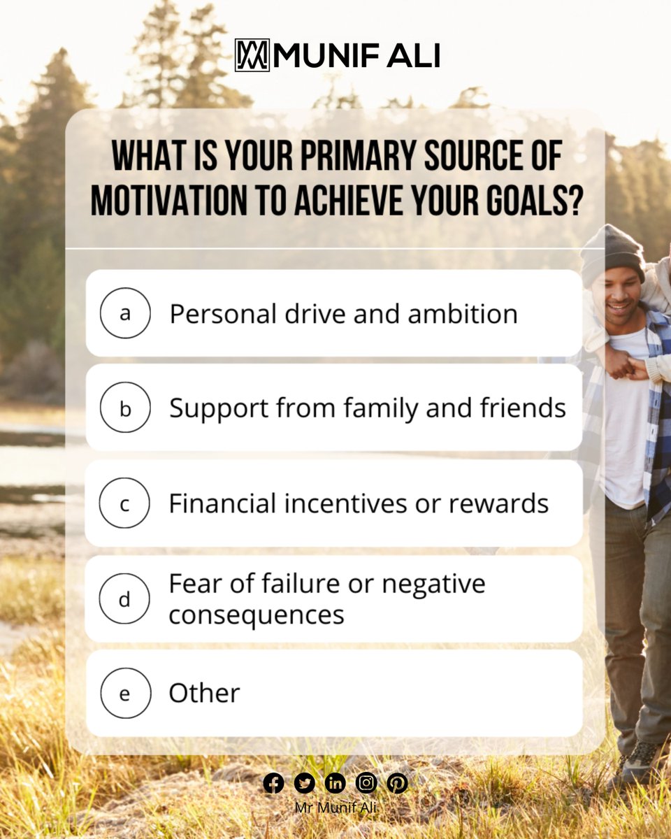 mrmunifali1's tweet image. What’s your real motivation for success?
A) Ambition
B) Support
C) Money
D) Fear
E) Other

Knowing the &quot;why&quot; behind your grind is what separates hustlers from builders.

💡 Follow for more raw truths on mindset, money, and leadership.

#MrMunifAli #MotivationForSuccess…