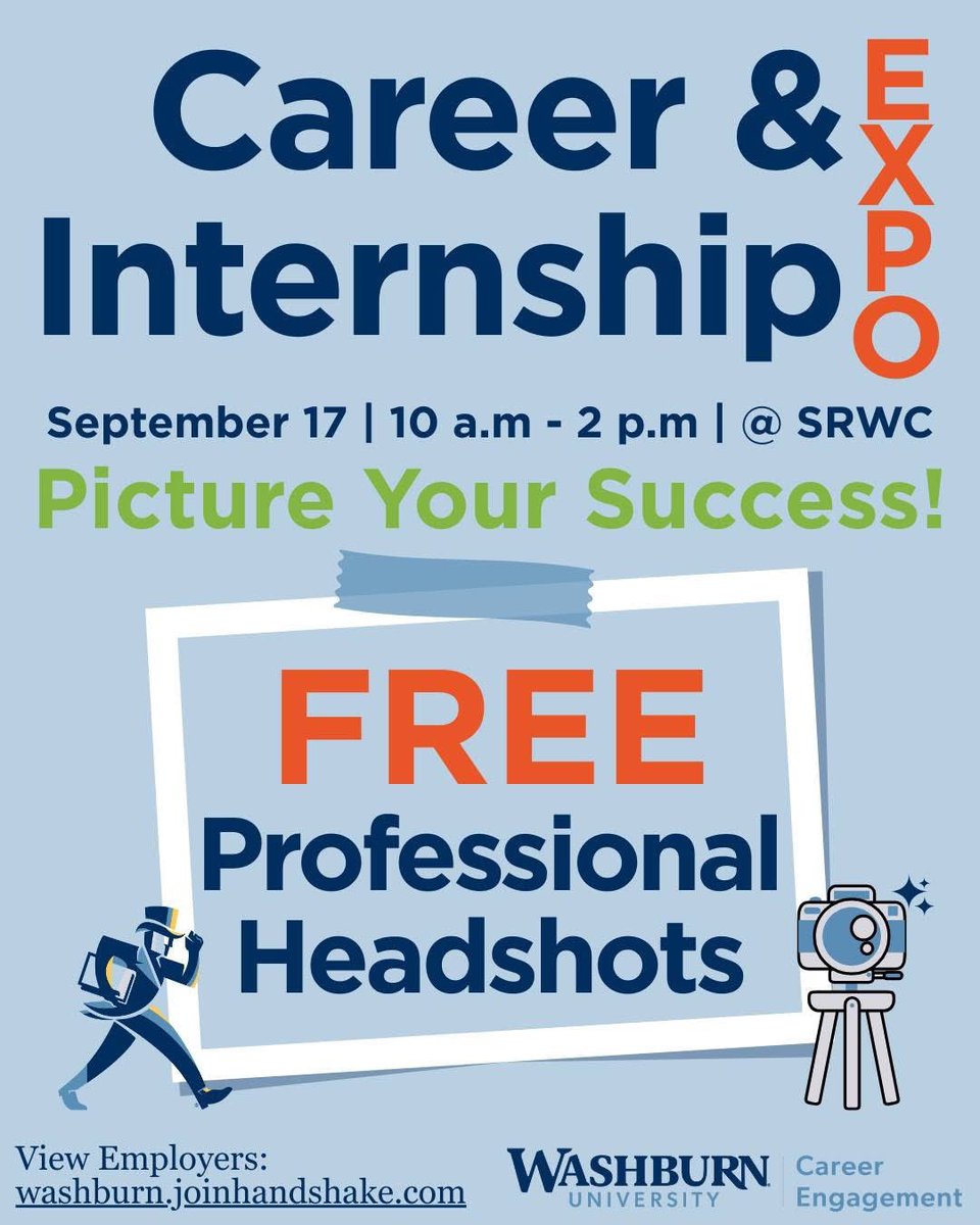 Career Week wraps up this Wednesday with the Career and Internship Expo! More than 100 employers will be on campus, ready to connect with students from every major. This is a great opportunity to explore jobs and internships that fit your goals. Free professional headshots.