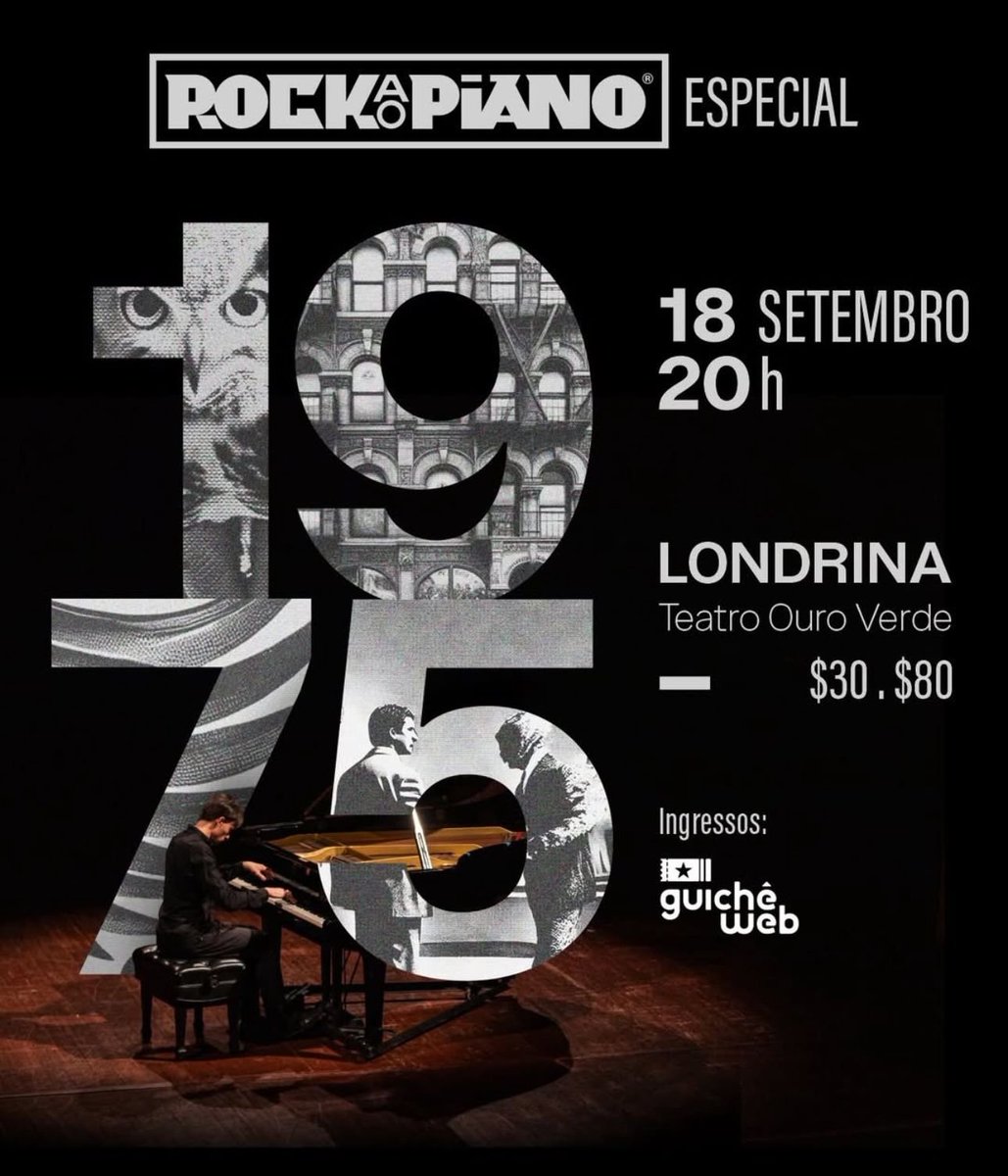 redacaosecreta's tweet photo. Black Sabbath, Led Zeppelin, Rita Lee e Rainbow lançaram álbuns há 50 anos! 🎶 O Especial 1975 – Rock ao Piano chega a Londrina em 18/09 com releituras ao piano de 18 bandas icônicas. 

Ingressos a partir de R$30 no Guichê Web. https://t.co/bXfTAA4K7H